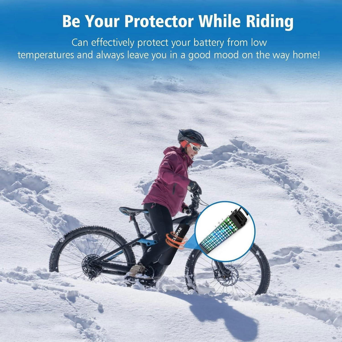 E-BIKE Akku Schutzhülle Neopren 28-34 cm - Multicolor, Textil (20/3/26cm)
