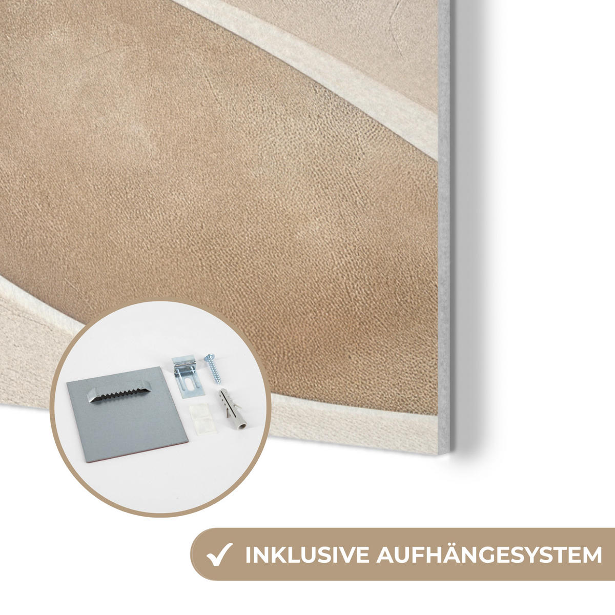 AKUSTIKBILD Beige - Natur - Abstrakt - Modern Wanddeko 60x90 cm - Beige, Kunststoff (60/90/0.9cm) - MuchoWow