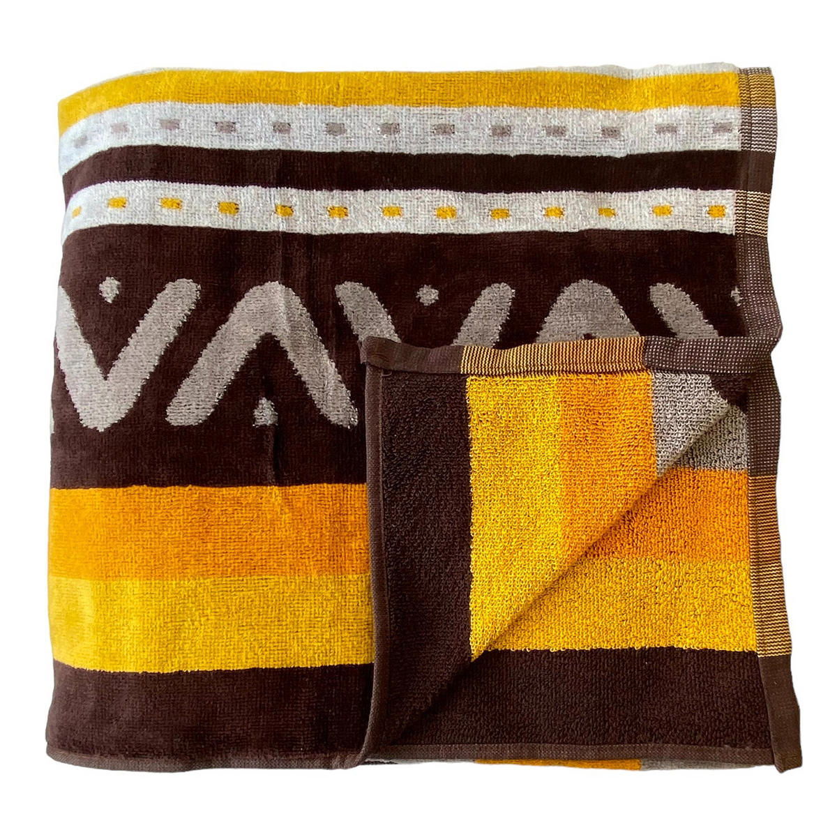 STRANDTUCH Frottee Velours Jacquard Macarena 140x180 400g/m² - Orange, Textil (140/180cm) - LE COMPTOIR DE LA PLAGE