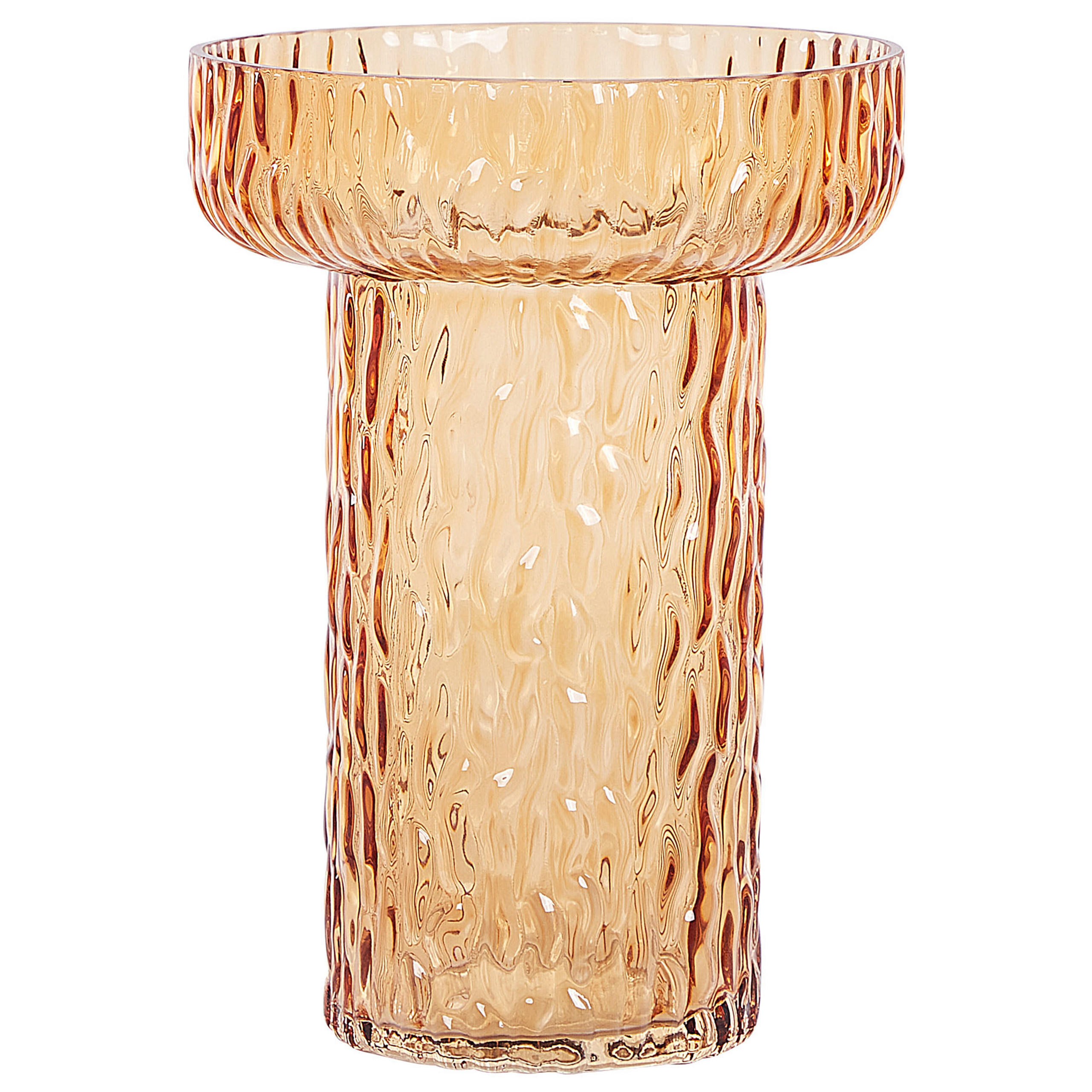 BLUMENVASE Glas orange Platania - Orange, Glas (20cm) - Beliani