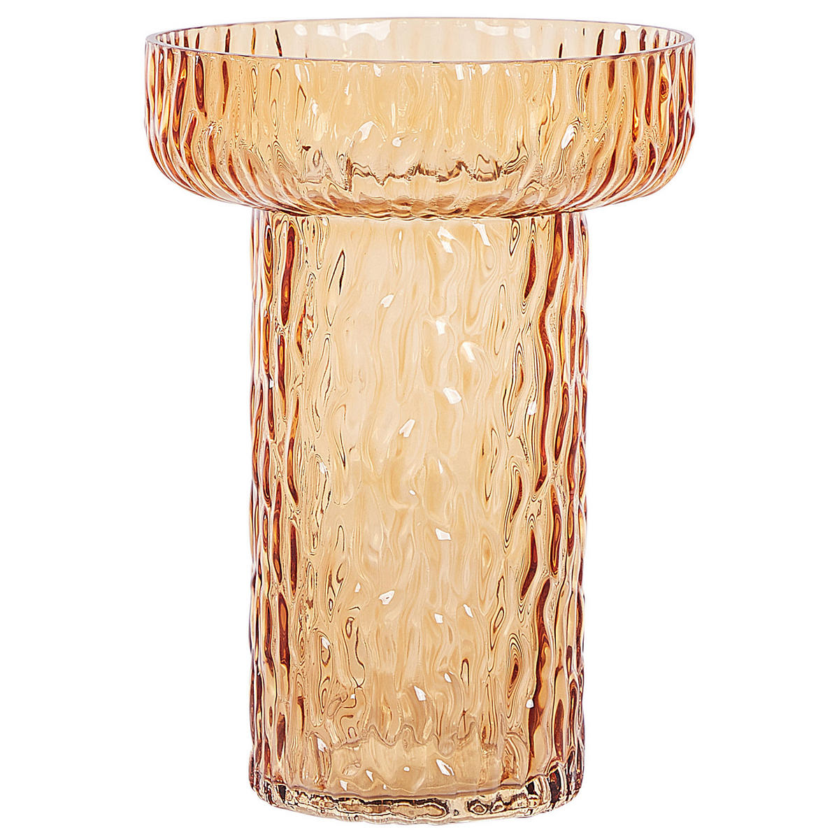 BLUMENVASE Glas orange Platania - Orange, Glas (20cm) - Beliani