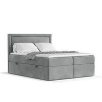 BOXBETT Jodan 140/200 cm Grau im Magic Velvet Stoff - Schwarz/Grau, Holz/Holzwerkstoff (140/200cm) - AltaBeds