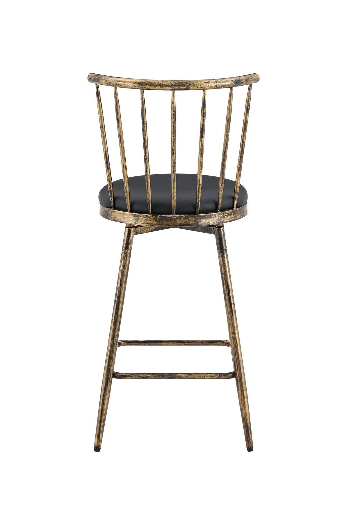 BARHOCKER 2er-Set Schwarz & Braun mit Rückenlehne und gepolstertem Sitz - Schwarz, Leder (39/96/39cm) - PANGIVO