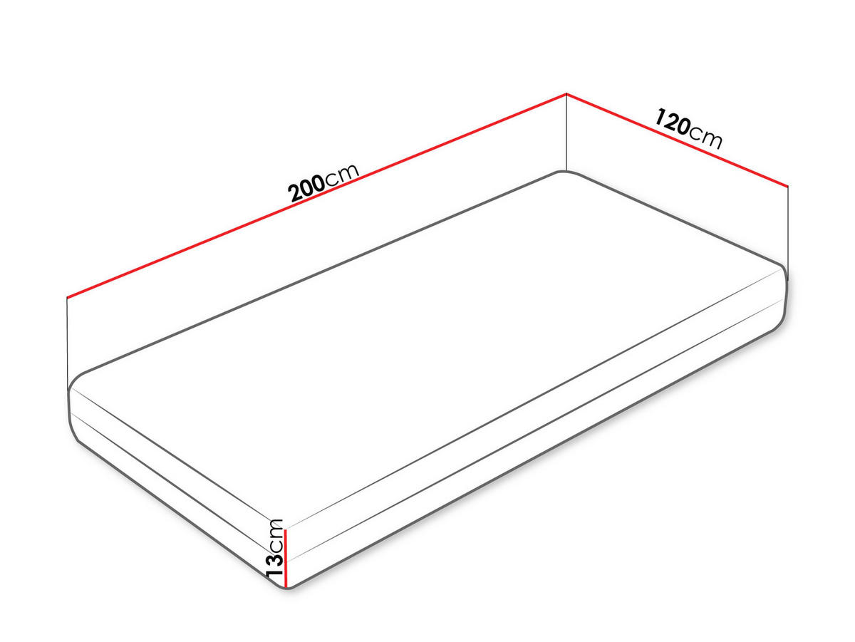 SCHAUMSTOFFMATRATZE Sonto 13 cm - Weiß, Textil (120/200cm) - MIRJAN24