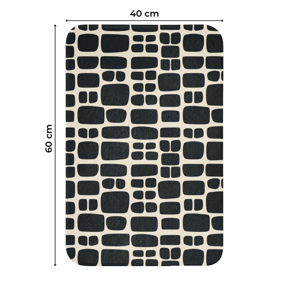 WC PŘEDLOŽKA Moderní - organické - černé 40x60 cm - antracitová, textil/plast (40/1cm) - OnlyWow