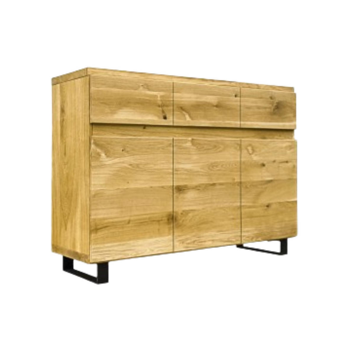 KOMMODE aus Massivholz und Metall DELIO - Eichefarben, Holz (135/100/45cm) - Rawood Furniture