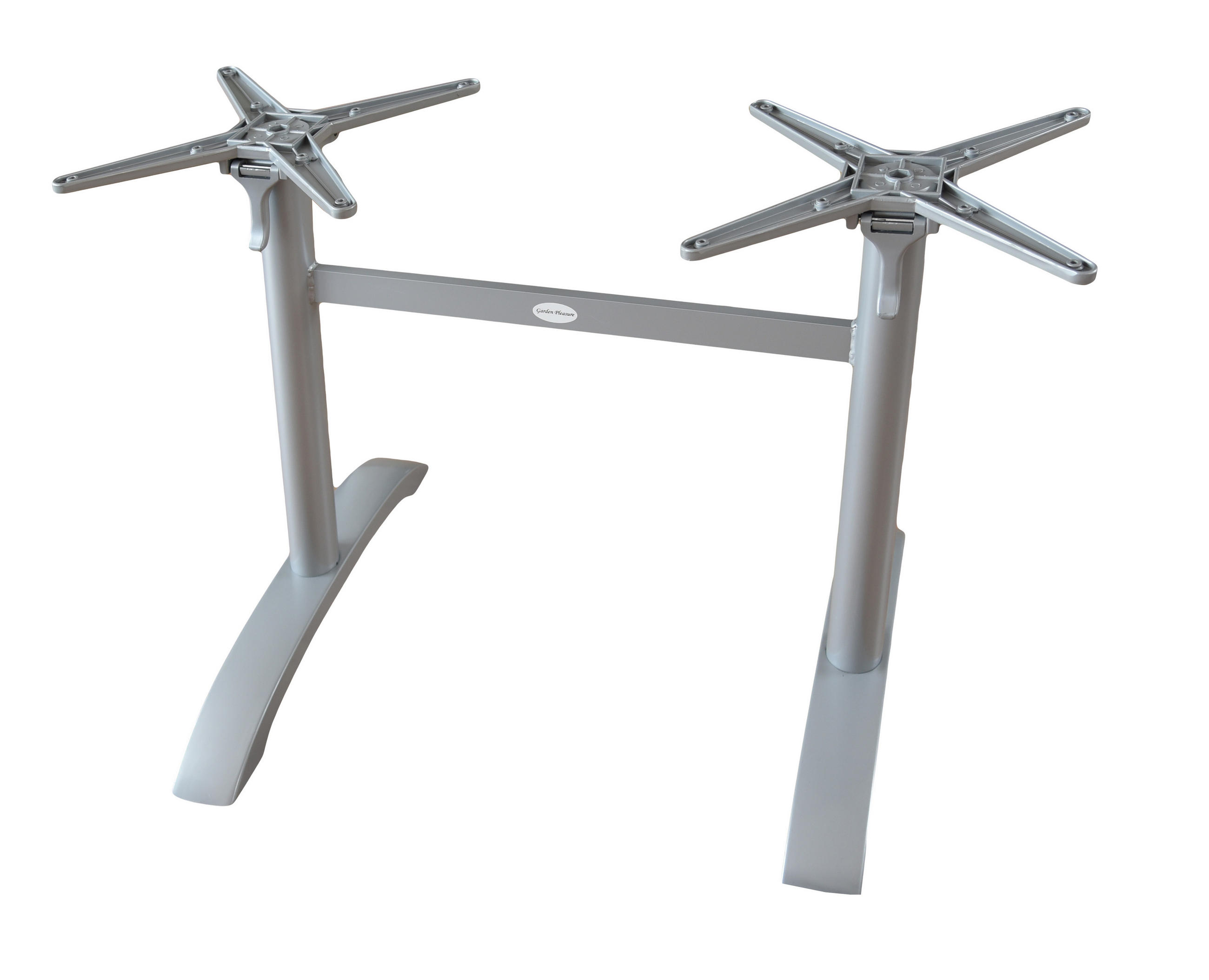 TISCHGESTELL Ilse Doppelwangen Silberoptik 72x60x102cm - Silberfarben, Metall (60/72/102cm) - DELUKE