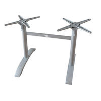 TISCHGESTELL Ilse Doppelwangen Silberoptik 72x60x102cm - Silberfarben, Metall (60/72/102cm) - DELUKE