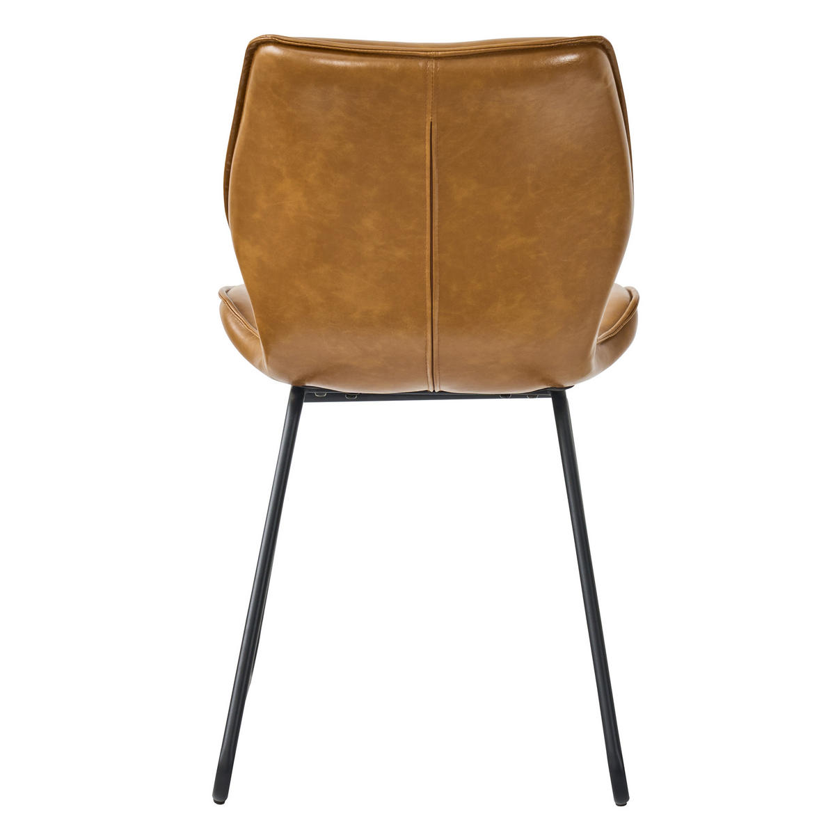 ESSZIMMERSTUHL 2er-Set, Cognacbraun, Kunstleder, Metallgestell - Braun, Leder/Metall (47/81/60cm)