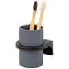 ZAHNPUTZBECHER SAVONA Softtouch, grau, rund - Grau, Kunststoff (9/7/9.5cm) - bremermann
