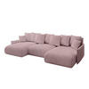 WOHNLANDSCHAFT mit Schlaffunktion und Bettkasten ONESK-U-v1 304x165x40 Rosa Cord - Rosa, Holzwerkstoff/Kunststoff (304/90/165cm) - ALTDECOR