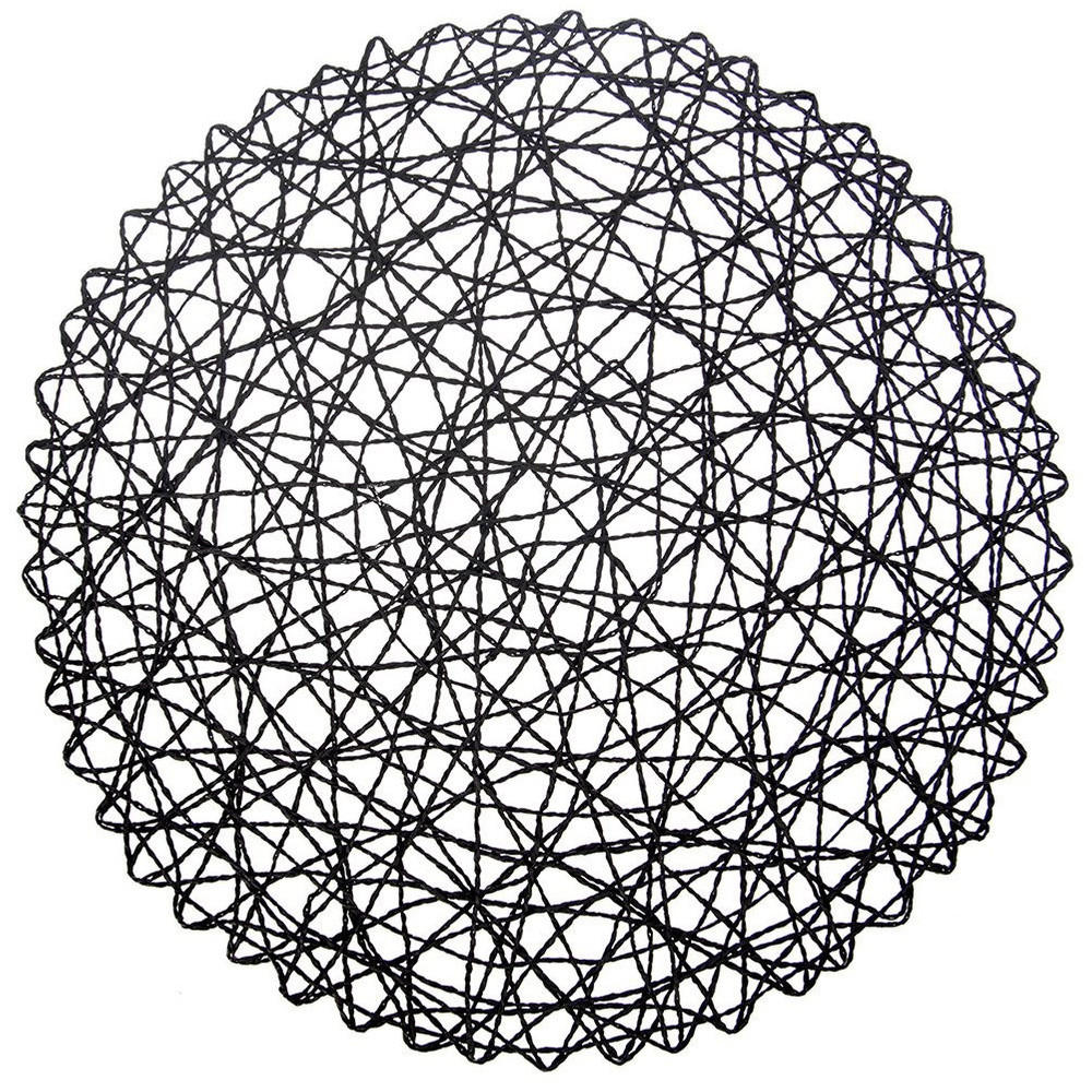 TISCHSET PAPIER RUND, Papier, schwarz, Ø 35 cm - Schwarz, Papier (35cm) - Orion 
