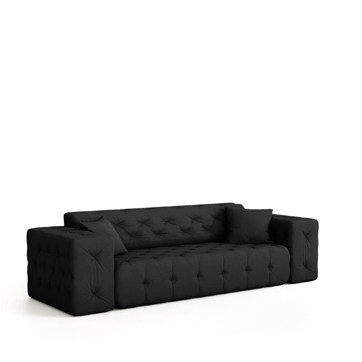 SOFA 3-sitzer Chantal - Schwarz, Holzwerkstoff/Textil (251/78/96cm) - Fun Möbel