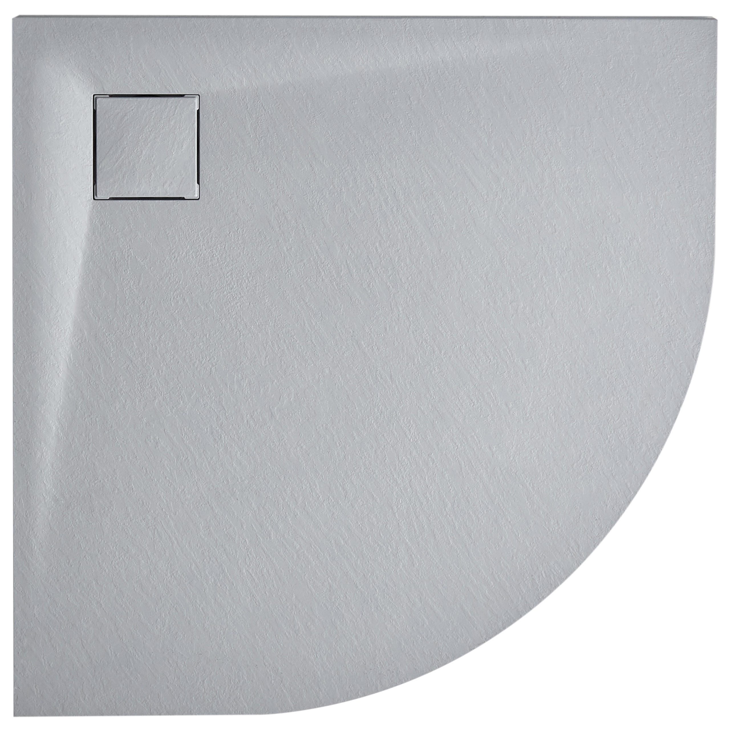 DUSCHWANNE 80/80/3 cm Grau Paron - Dunkelgrau/Grau, Kunststoff (80/3/80cm) - Beliani