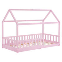 KINDERBETT Marli rosa 90x200 cm - Rosa, Holz (90/200cm) - Juskys
