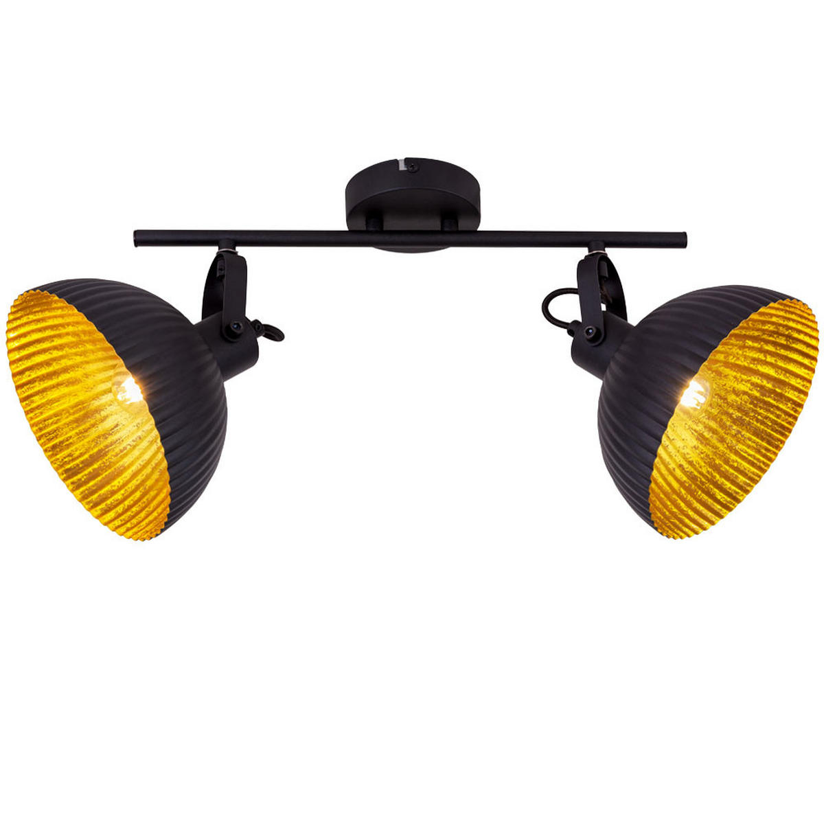 DECKENLEUCHTE Metall Schwarz-Gold - Schwarz, Metall (40/18/22cm) - Globo Lighting