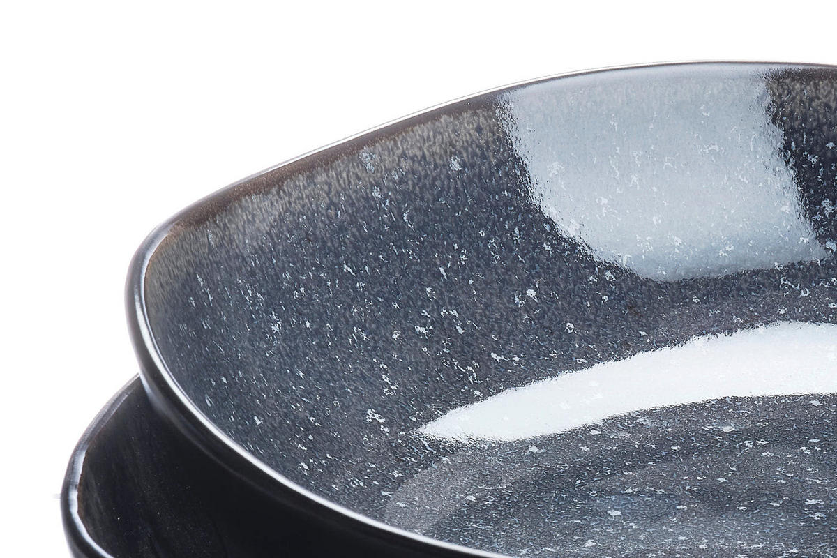 OBSTSCHALE Iris Ø27,5cm und Ø32,5cm - 2er-Set - Nachtblau - Blau, Keramik (6.5cm) - Björn