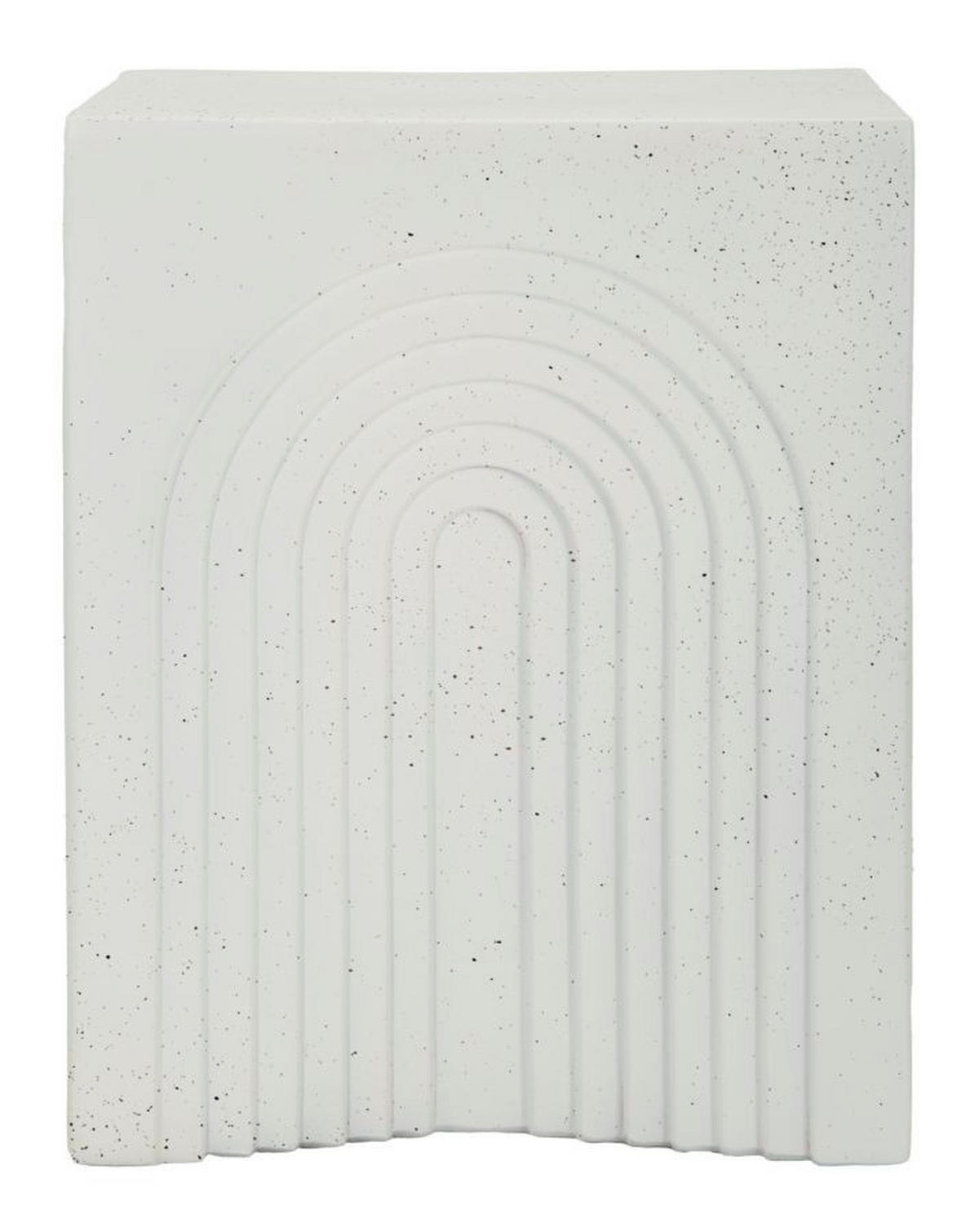BEISTELLTISCH Arc, cremefarben, Magnesiumoxid (MgO), 40,5 x 40,5 x 50,5 cm - Creme, Stein (40.5/40.5/50.5cm) - Mauro Ferretti