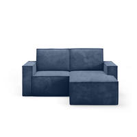 ECKSOFA Orto Dunkelblau, Zweisitzer Kordecksofa linke seite - Dunkelblau, Holzwerkstoff/Textil (180/141cm) - Bettso