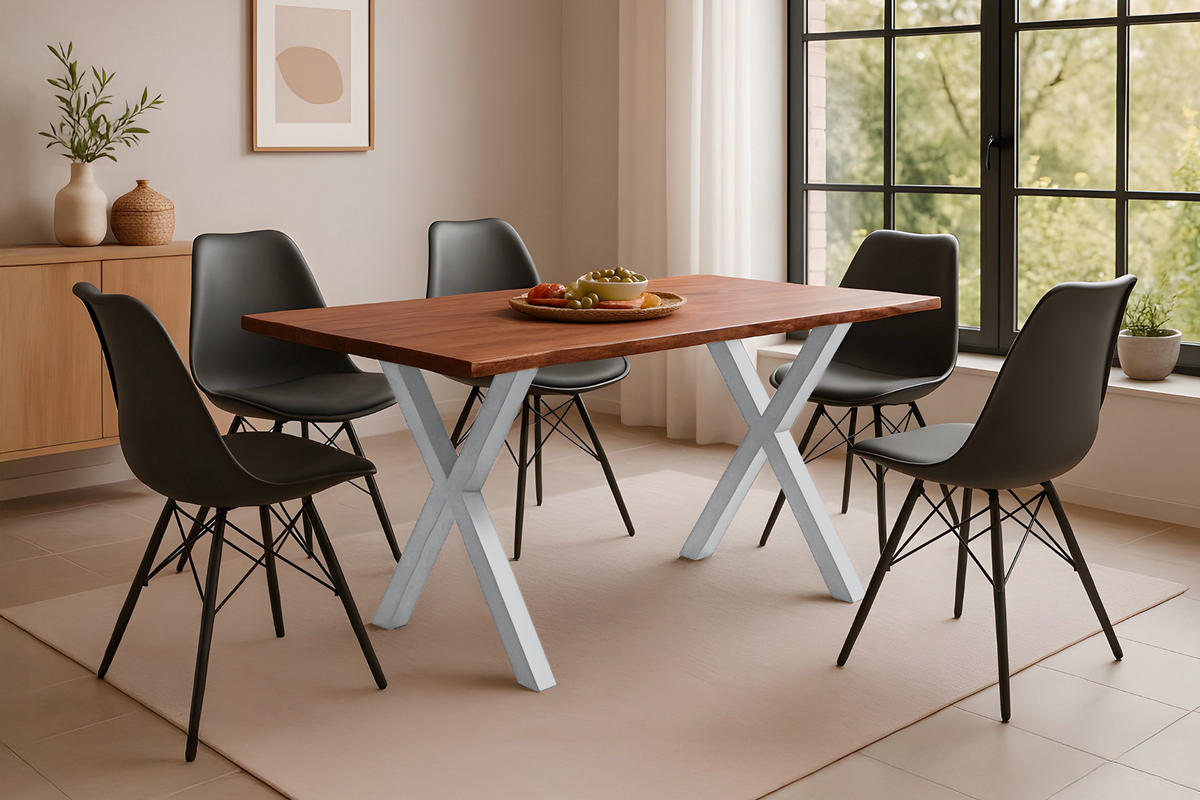 ESSTISCH ROXANA - Kastanienfarben/Beige, Holz (80/140/77cm) - SAM