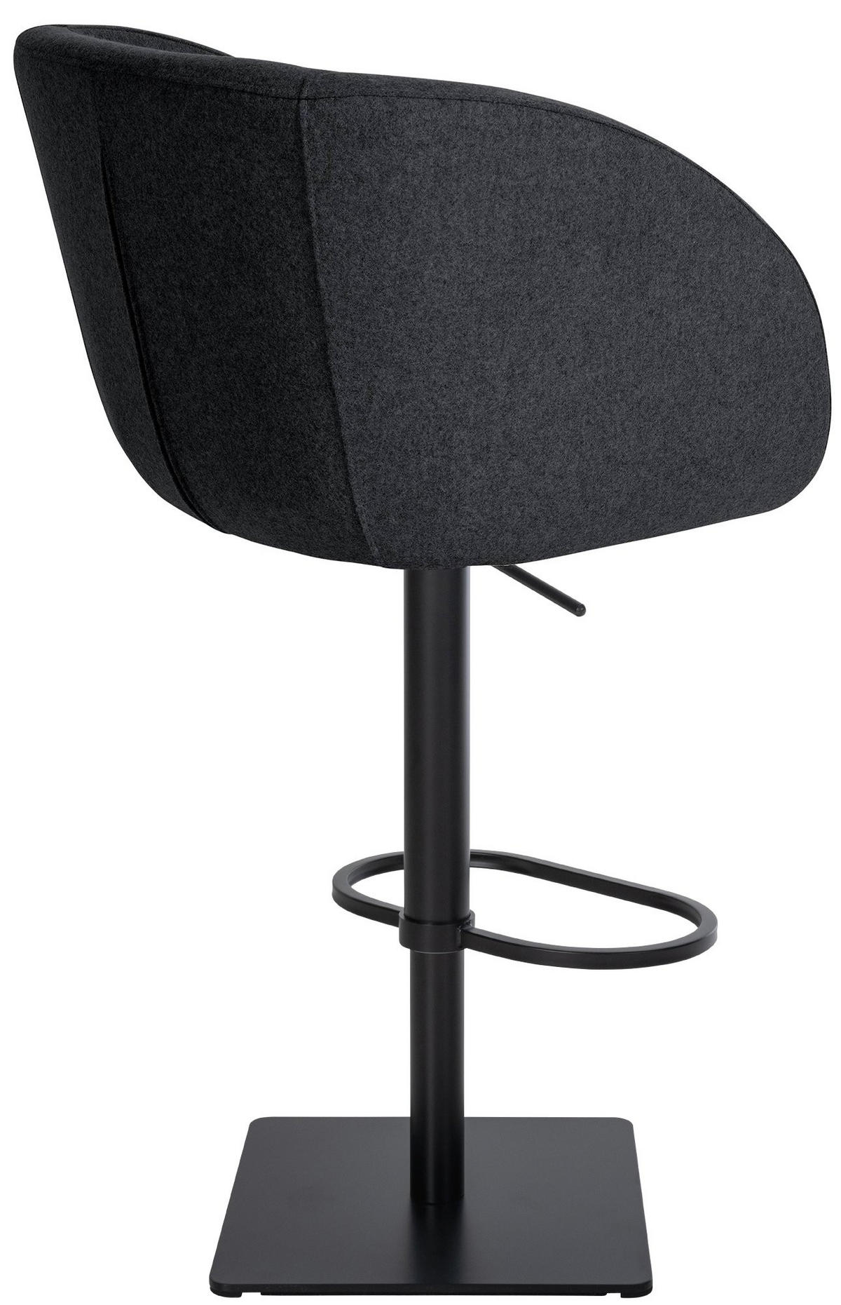 BARHOCKER Filz anthrazit - Anthrazit/Schwarz, Textil/Metall (58/88/54cm) - CLP