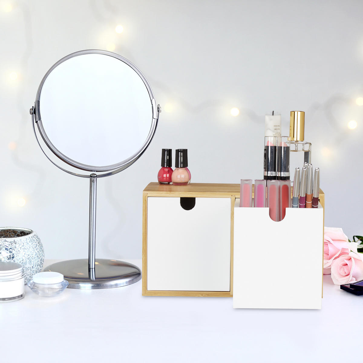 SCHREIBTISCHORGANIZER - Multicolor, Holz/Holzwerkstoff (20/24.5/14.5cm) - Relaxdays