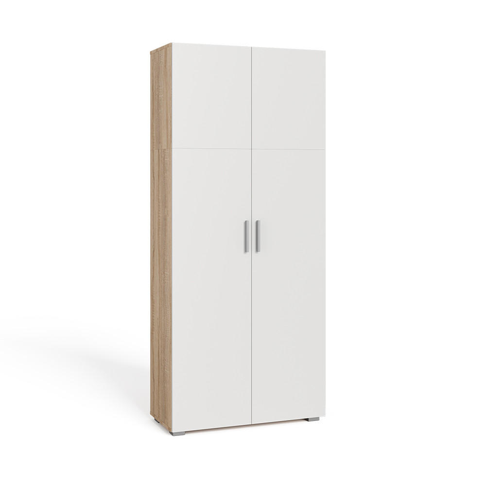AKTENSCHRANK Frank Weiß/Sonoma 80 x 182.4 cm - Weiß/Sonoma Eiche, Holzwerkstoff (80/182.4/37cm) - Vicco