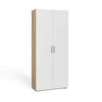 AKTENREGAL Frank Weiß/Sonoma 80 x 182.4 cm - Weiß/Sonoma Eiche, Holzwerkstoff (80/182.4/37cm) - Vicco