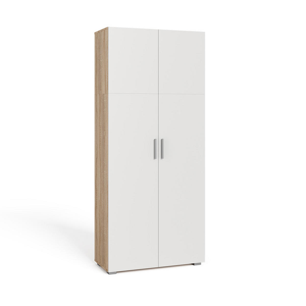 AKTENREGAL Frank Weiß/Sonoma 80 x 182.4 cm - Weiß/Sonoma Eiche, Holzwerkstoff (80/182.4/37cm) - Vicco