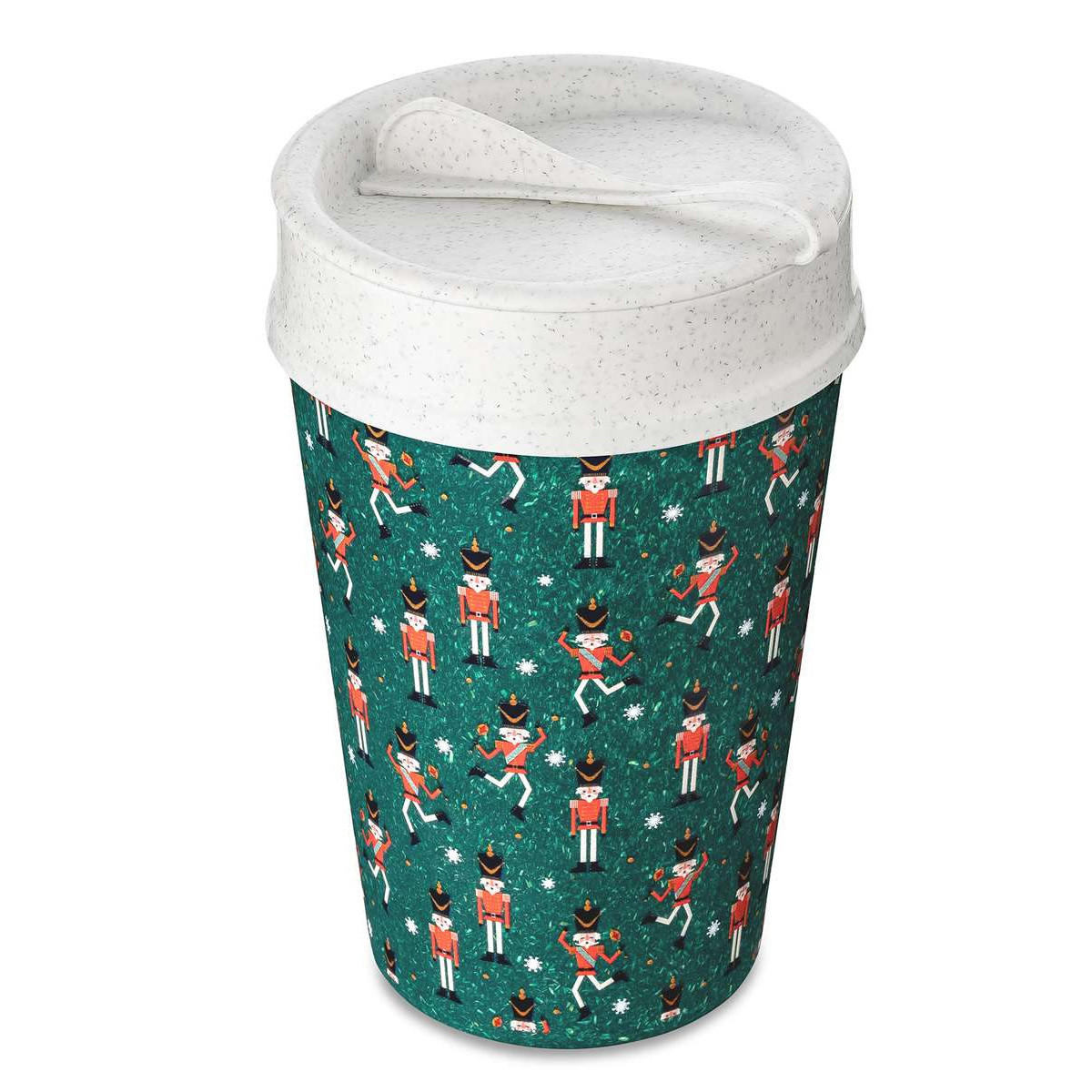 BECHER geometrisches Muster Iso To Go Muster 3 400 ml 9,3/9,3/15 cm - Grün, Kunststoff (0.4L) - KOZIOL