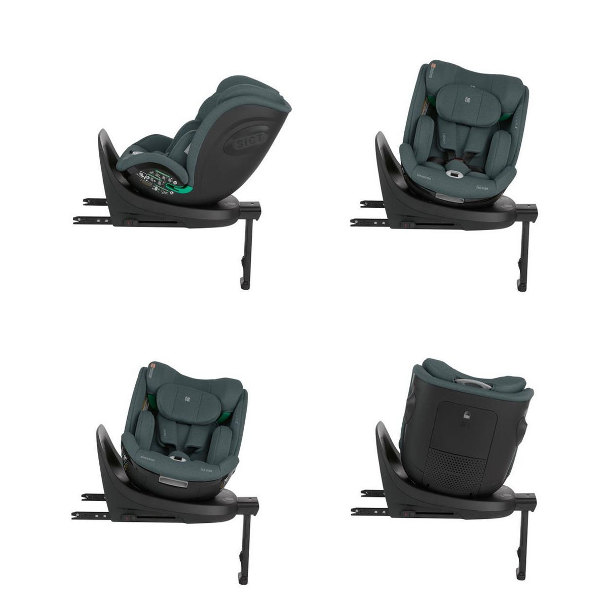 KINDERSITZ i-Twist i-Size grün (40-150 cm) Gruppe 0+/1/2/3 Stützbein Isofix - Grün, Kunststoff (43/62/55cm) - Kikka boo