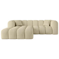 ECKSOFA Ottomane Links OLEA-L1 - 231x173x74 cm Taupe - Taupe/Schwarz, Holzwerkstoff/Kunststoff (231/173cm) - ALTDECOR