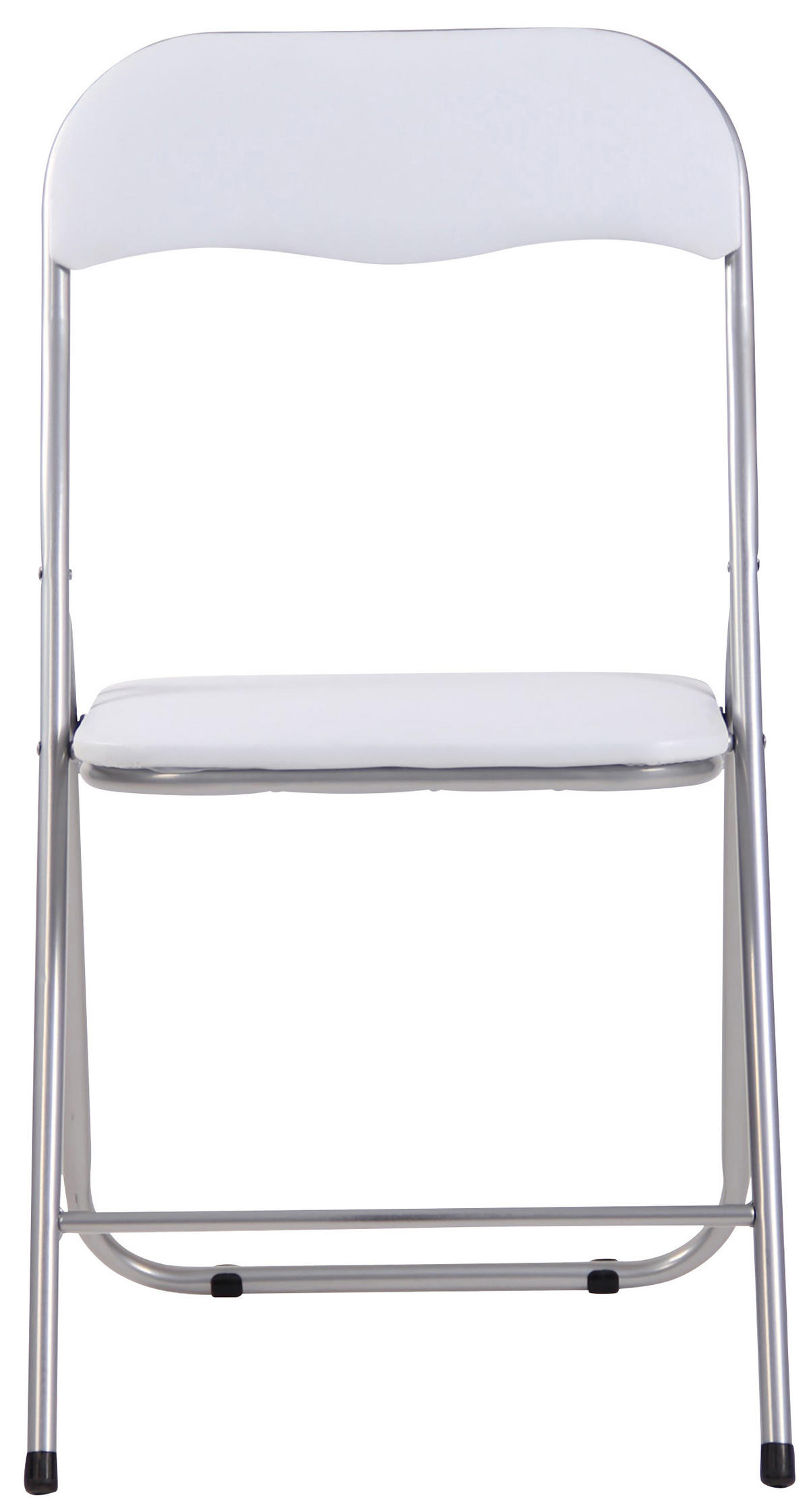 KLAPPSTUHL 2er Set Kunststoff weiß/silber - Silberfarben/Weiß, Kunststoff/Textil (45/78/45cm) - CLP