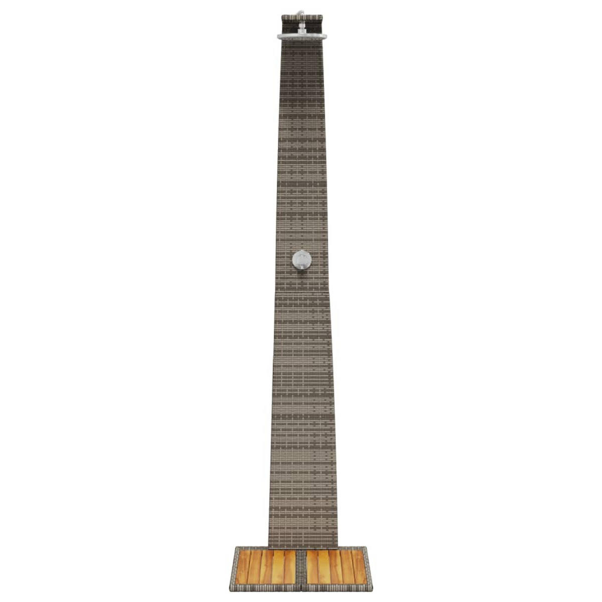 GARTENDUSCHE Grau 55/60/224 Cm Poly Rattan Und Akazienholz - Grau, Holz (55/224/60cm) - vidaXL