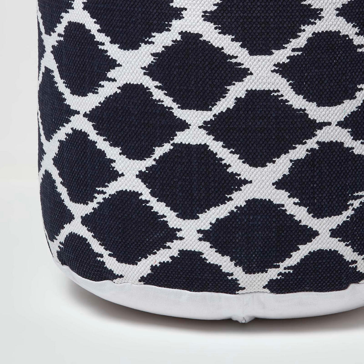 SITZPOUF rund mit Ikat-Muster, 40/40/45 cm - Blau, Textil (45/40/45cm) - Homescapes