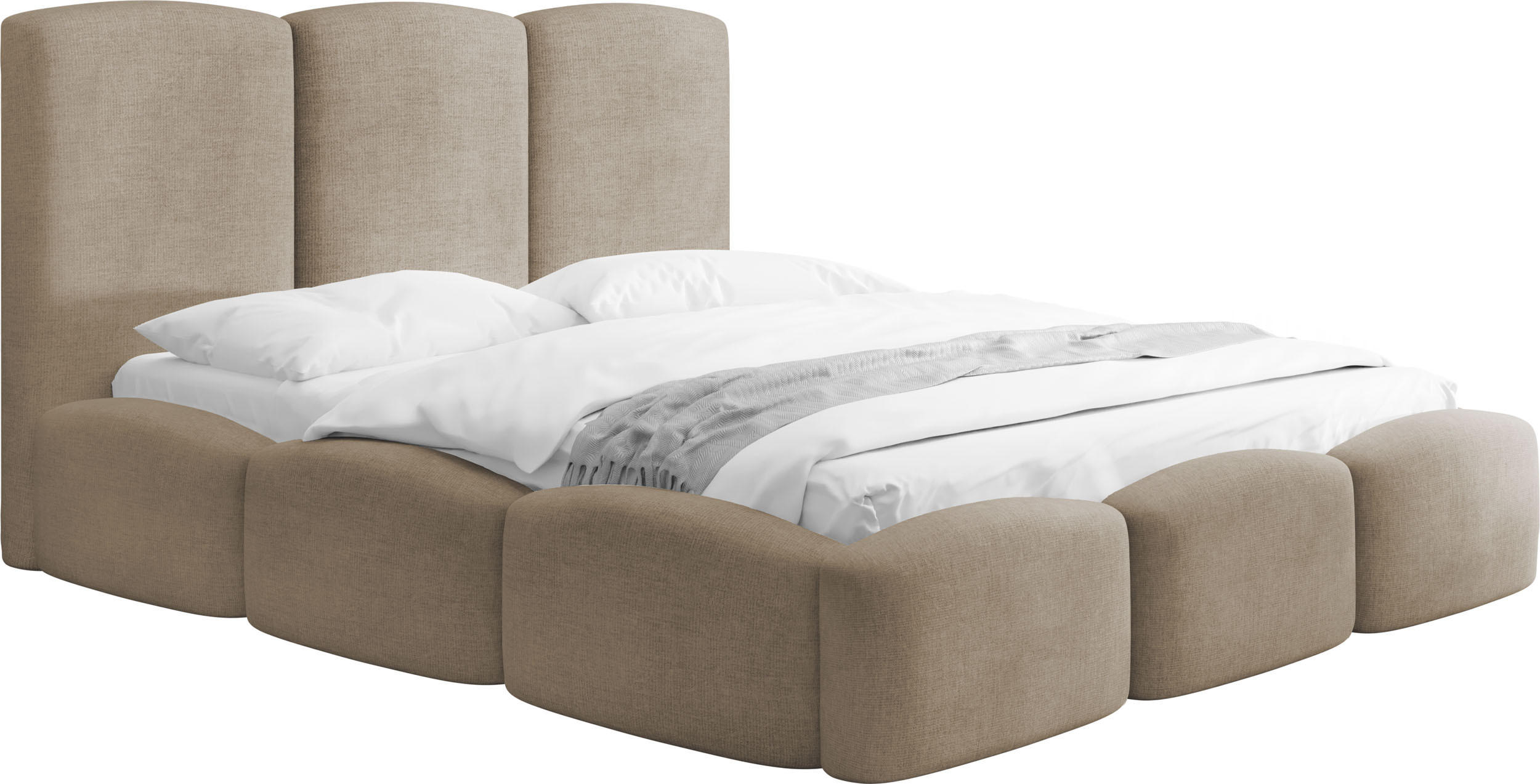 WFL Group Polsterbett Braun 160x200 cm