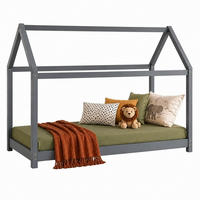 HAUSBETT 90/200 cm grau - Grau, Holz (206/141/96cm) - Homestyle4u