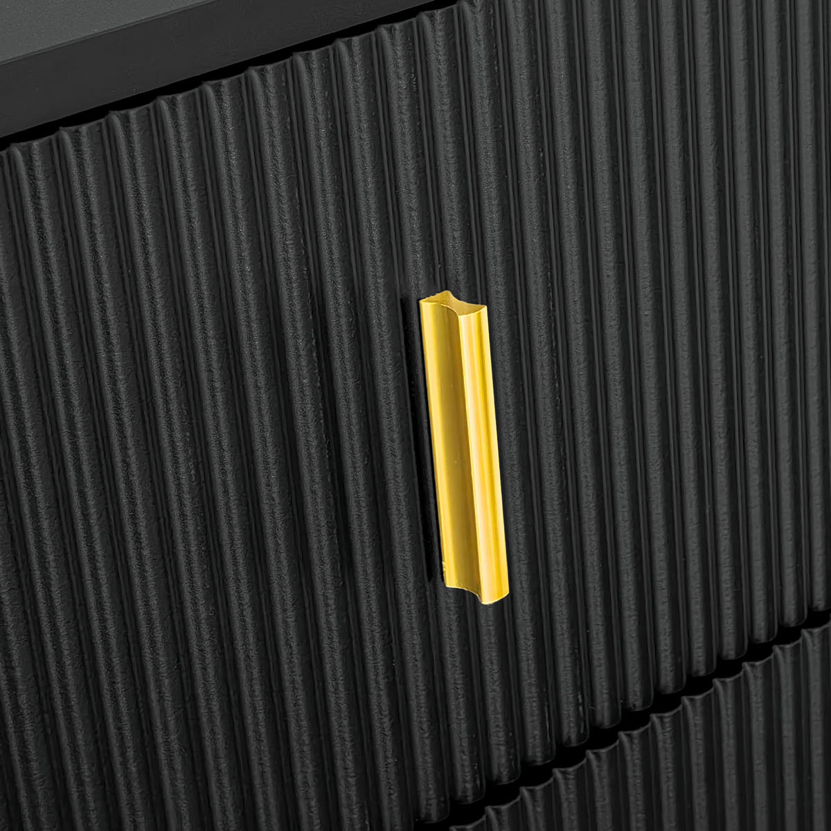 SCHUHSCHRANK mit 2 Schubladen und 2 Türen, strukturierte Paneele mit vergoldeten Akzenten, 83/35/101 cm, Schwarz - Schwarz, Holzwerkstoff (83/35/101cm) - Redom