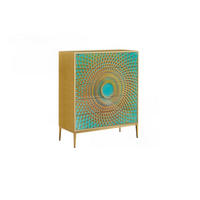 HIGHBOARD LAGO Grün Holz - Goldfarben/Grün, Holz/Holzwerkstoff (100/120/40cm) - KAWOLA
