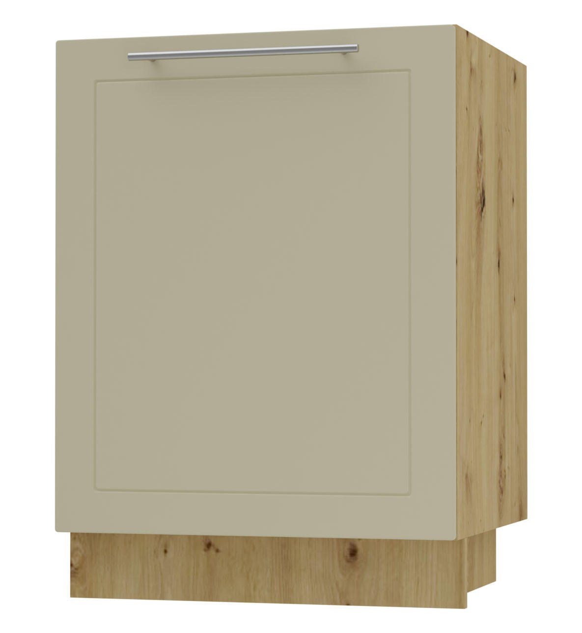 KÜCHENUNTERSCHRANK Kvantum D1D/60 Vanille Matt / Eiche Artisan Matt 60 / 50 / 82cm - Creme/Eiche Artisan, Holz/Holzwerkstoff (60/82/50cm) - Feldmann-Wohnen