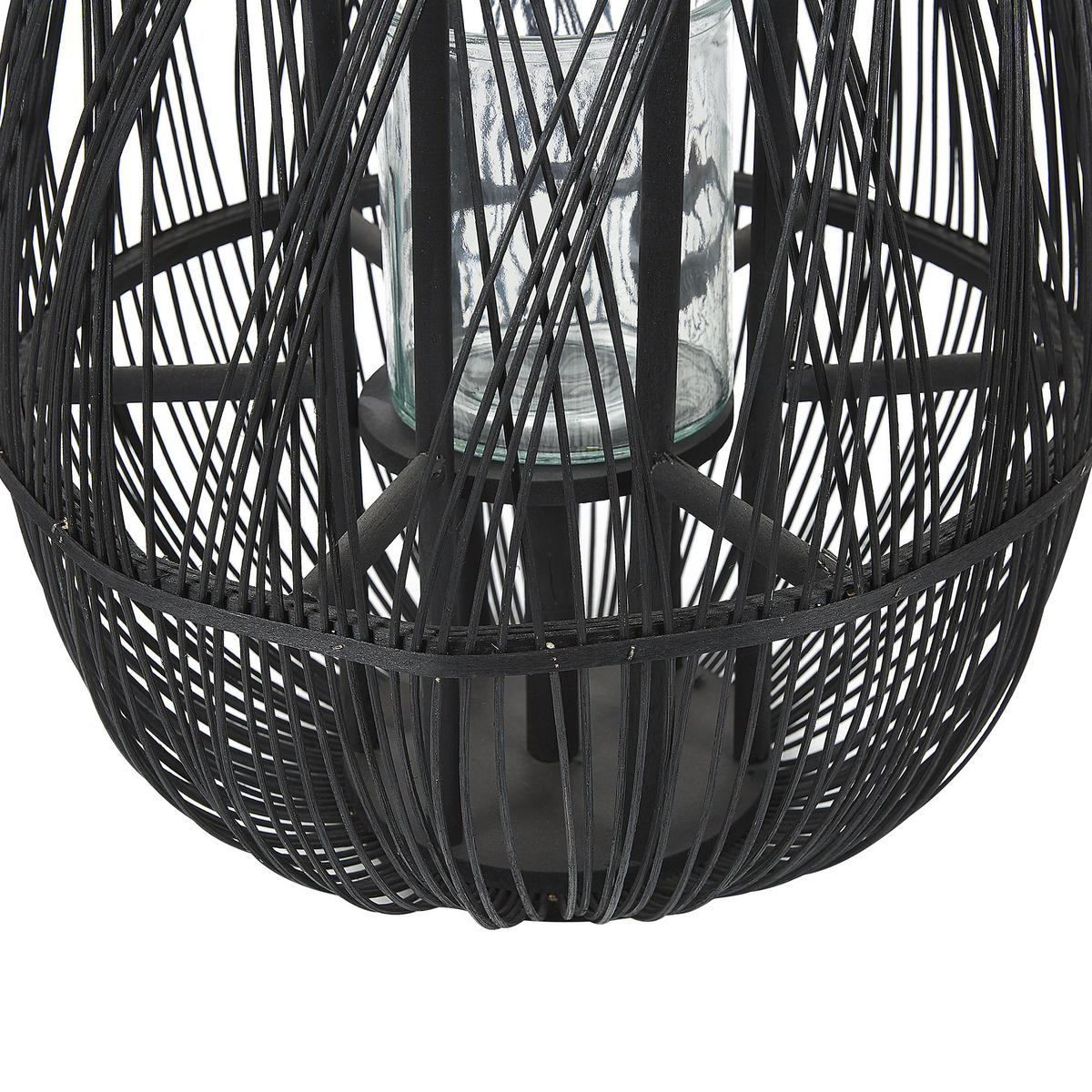 LATERNE Schwarz Tonga - Schwarz, Holz (34/56/34cm) - Beliani