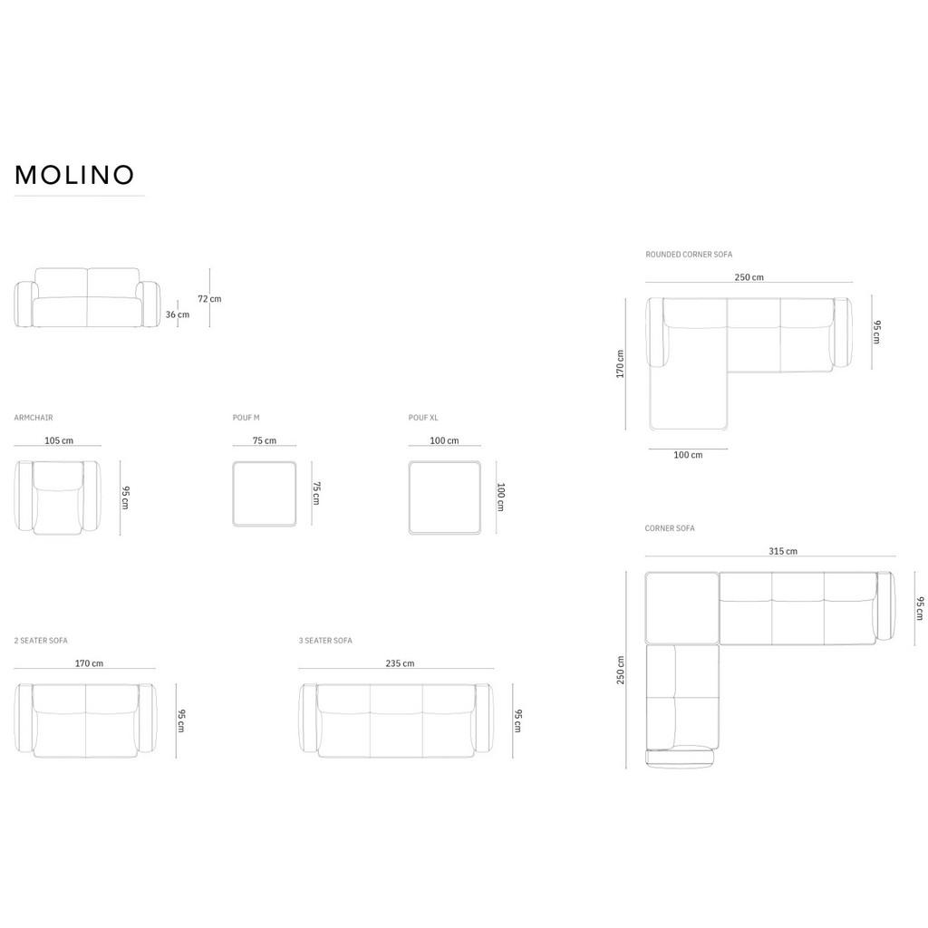 Thumbnail - Micadoni Pouf, Dunkelgrau, Textil, 100x36x100 cm, Hergestellt in Europa, Oeko-Tex®, Wohnzimmer, Hocker, Poufs