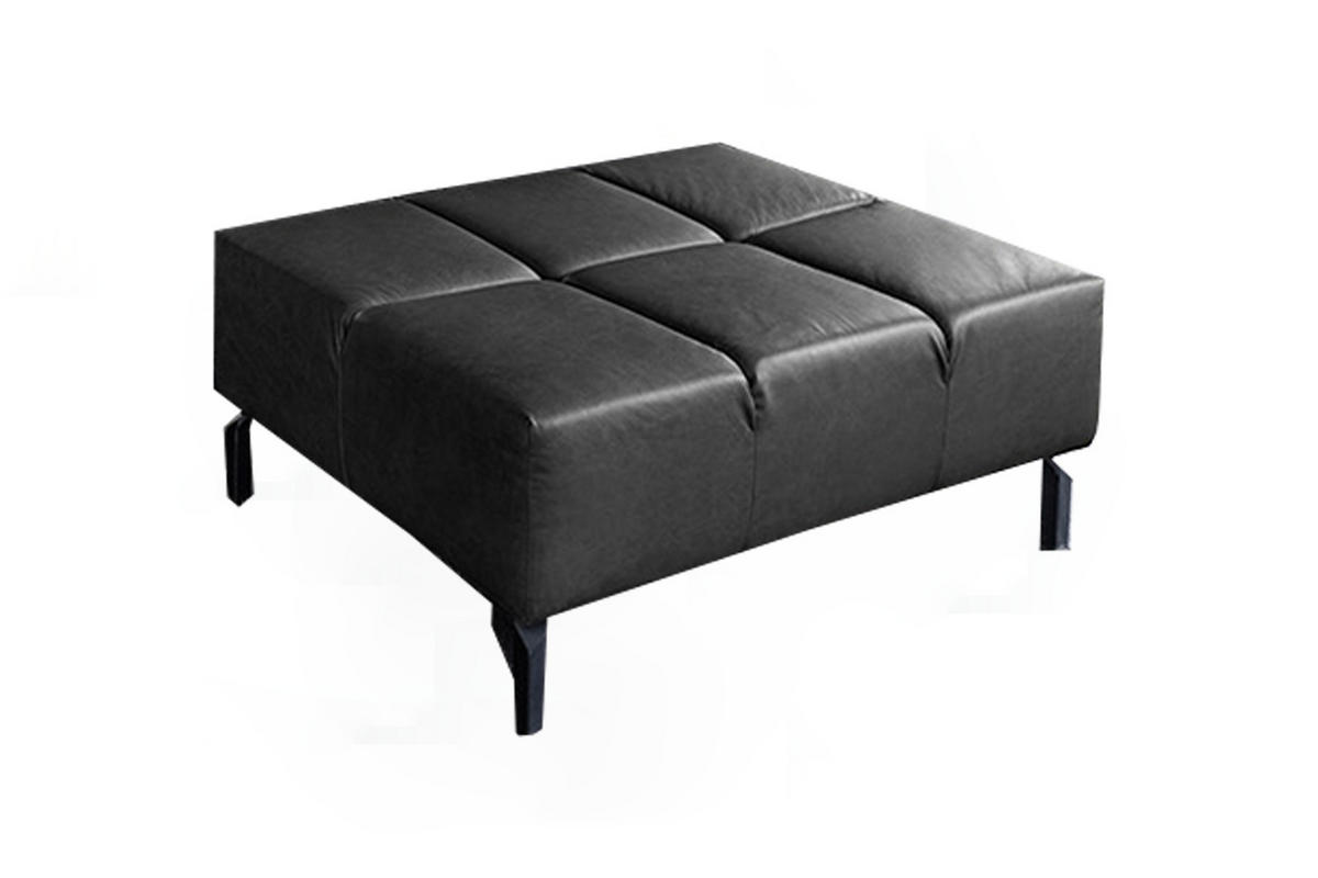 POLSTERHOCKER NELSON Schwarz Leder - Schwarz, Leder (107/43/71cm) - KAWOLA