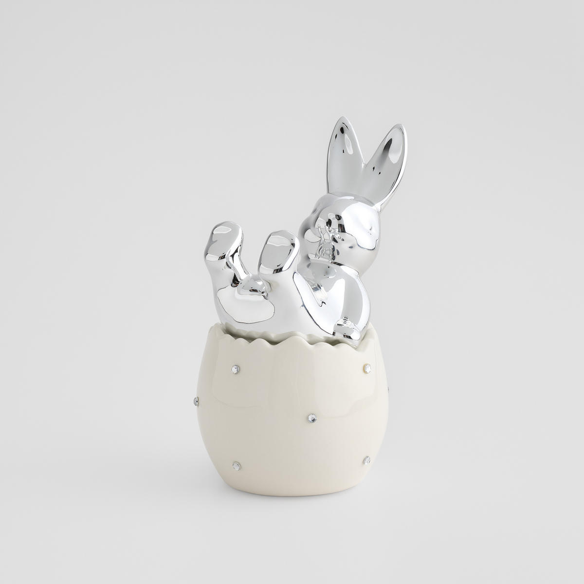 DEKOFIGUR Lapinio - Silberfarben, Keramik (14/21/11cm) - home&you