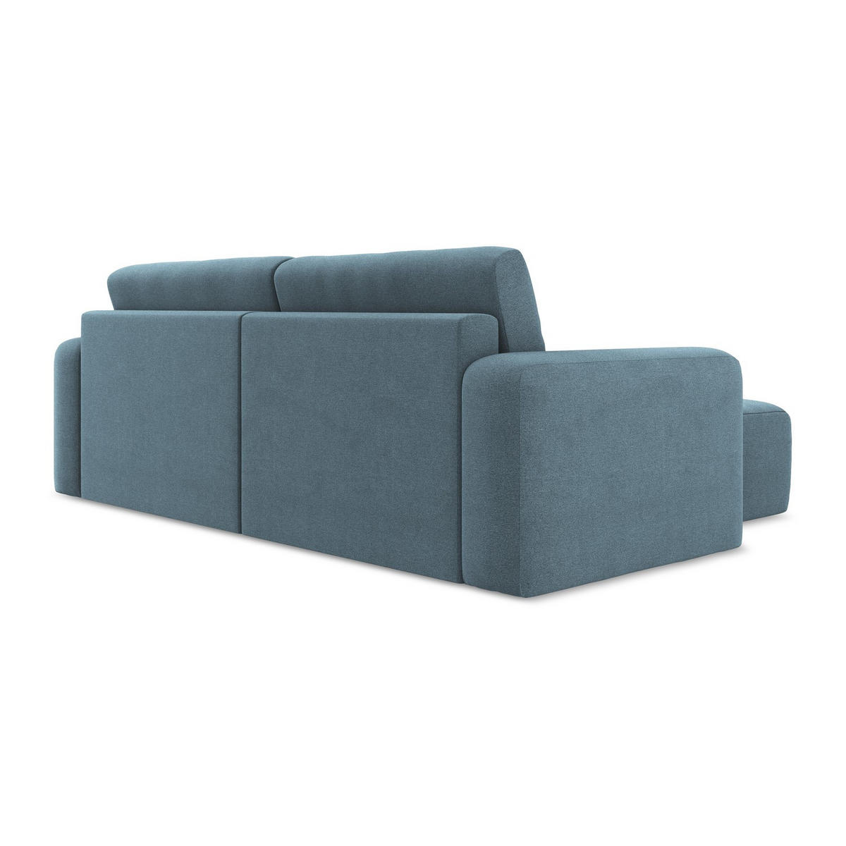 ECKSOFA mit Schlaffunktion links Strukturstoff Stoff Blau - Blau/Schwarz, Kunststoff/Textil (149/244cm) - LaMiaSofa