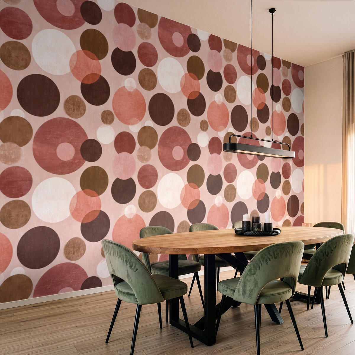 TAPETE - Kreise - Modern - Farbenfroh - 450x280 cm - Multicolor, Papier (450/280cm) - OnlyWow