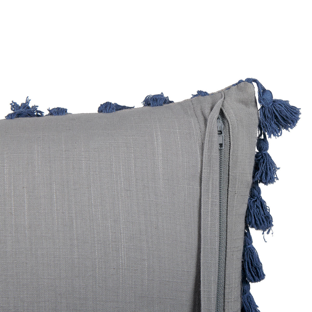 DEKOKISSEN 2er-Set Grau 45/45 cm Carpinus - Grau, Naturmaterialien/Textil (45/45cm) - Beliani