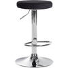 BARHOCKER Samt schwarz - Chromfarben/Schwarz, Textil/Metall (38.5/60/38.5cm) - CLP