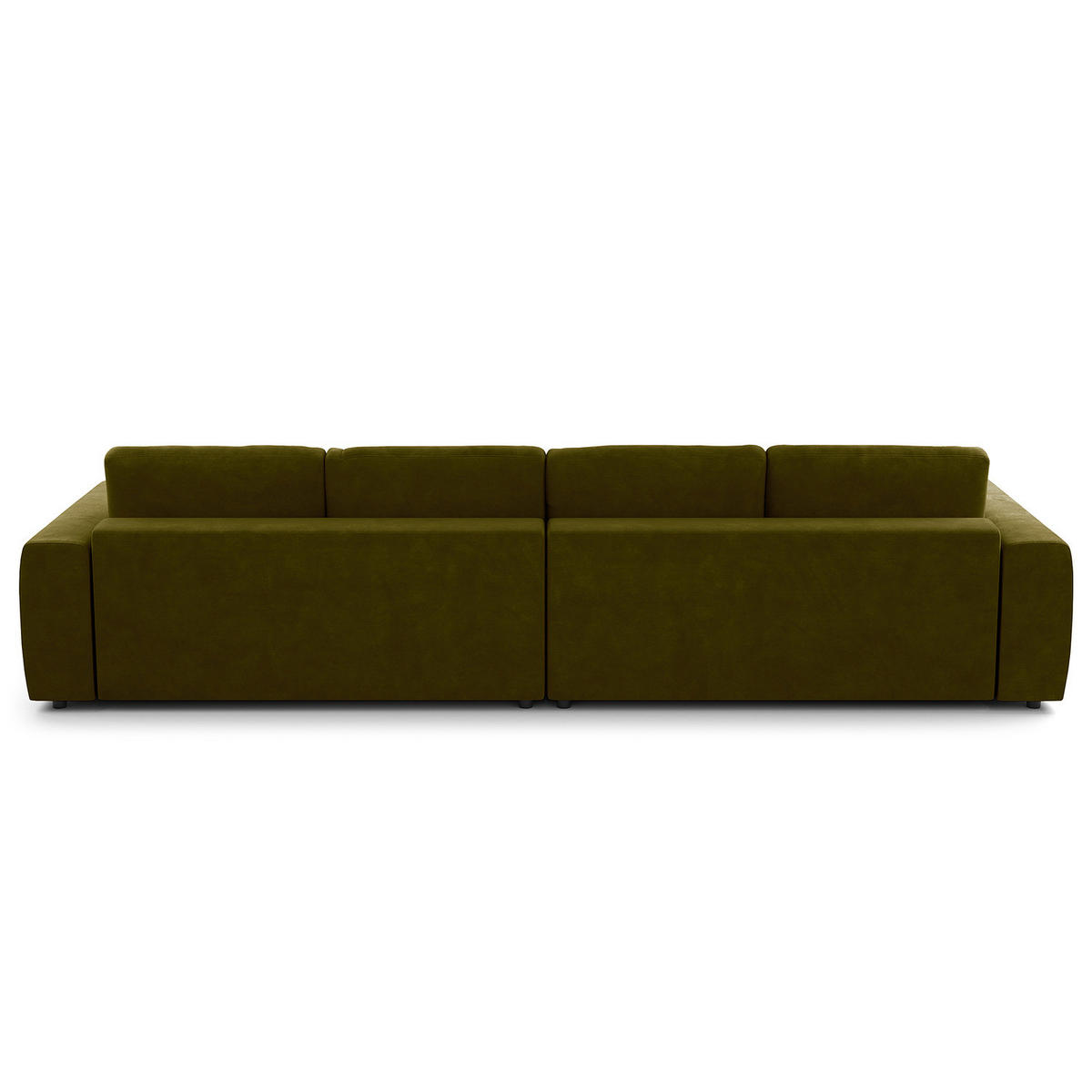 ECKSOFA mit XXL-Longchair - Schwarz/Grün, Kunststoff/Textil (323/182cm) - home24