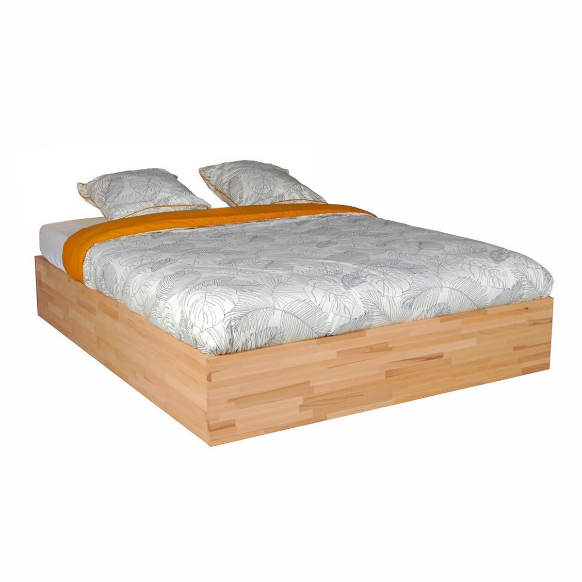 MASSIVHOLZBETT mit Bettkasten/120x200cm BEN- Buche geölt - Buchefarben, Holzwerkstoff (120/200cm) - Weber Industries
